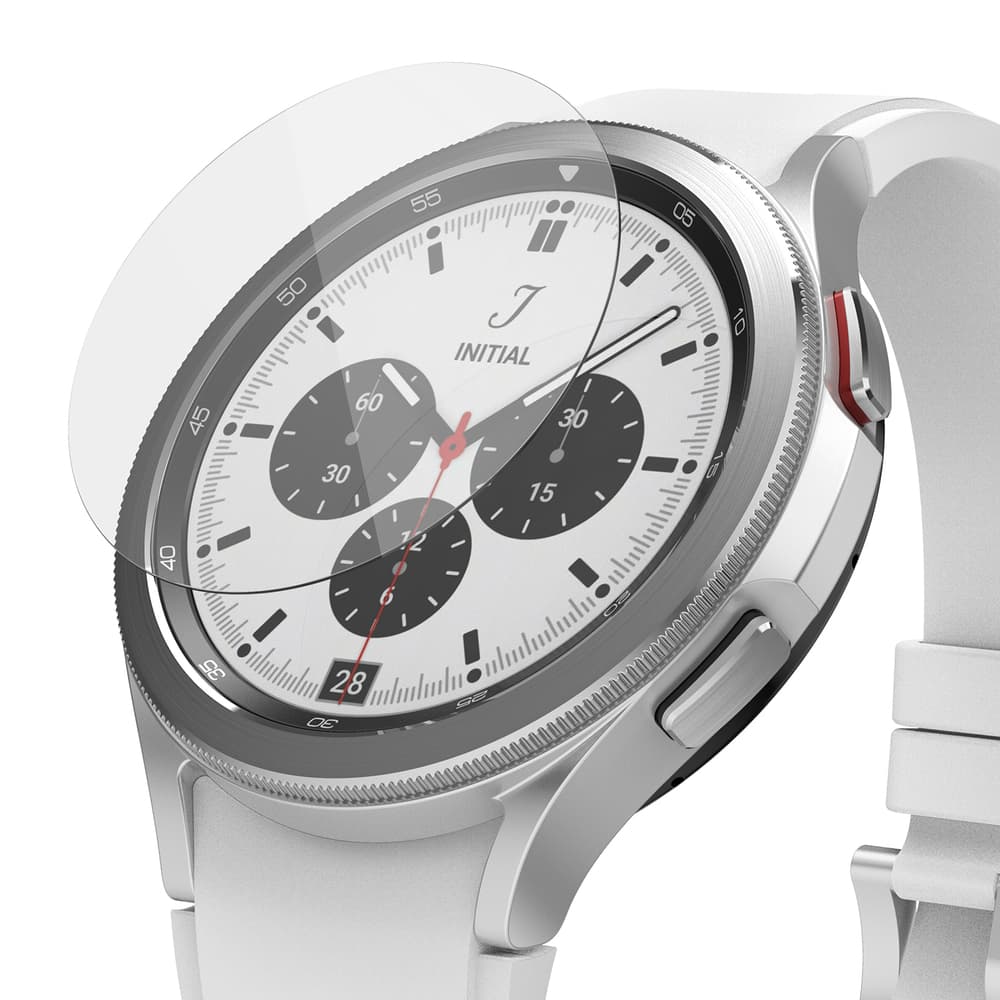 Ringke IDGL 4pcs Tempered Glass for Samsung Galaxy Watch 4 Classic 42mm on a Rake (G4as055)