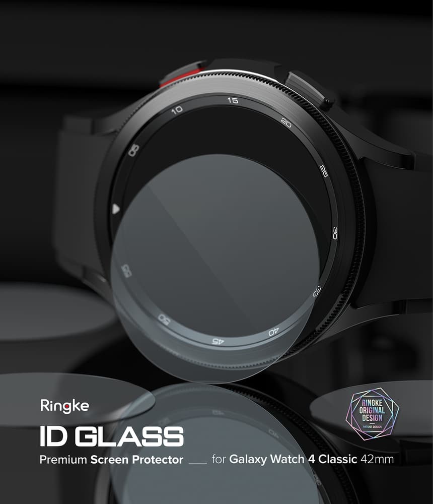 Ringke IDGL 4pcs Tempered Glass for Samsung Galaxy Watch 4 Classic 42mm on a Rake (G4as055) 3