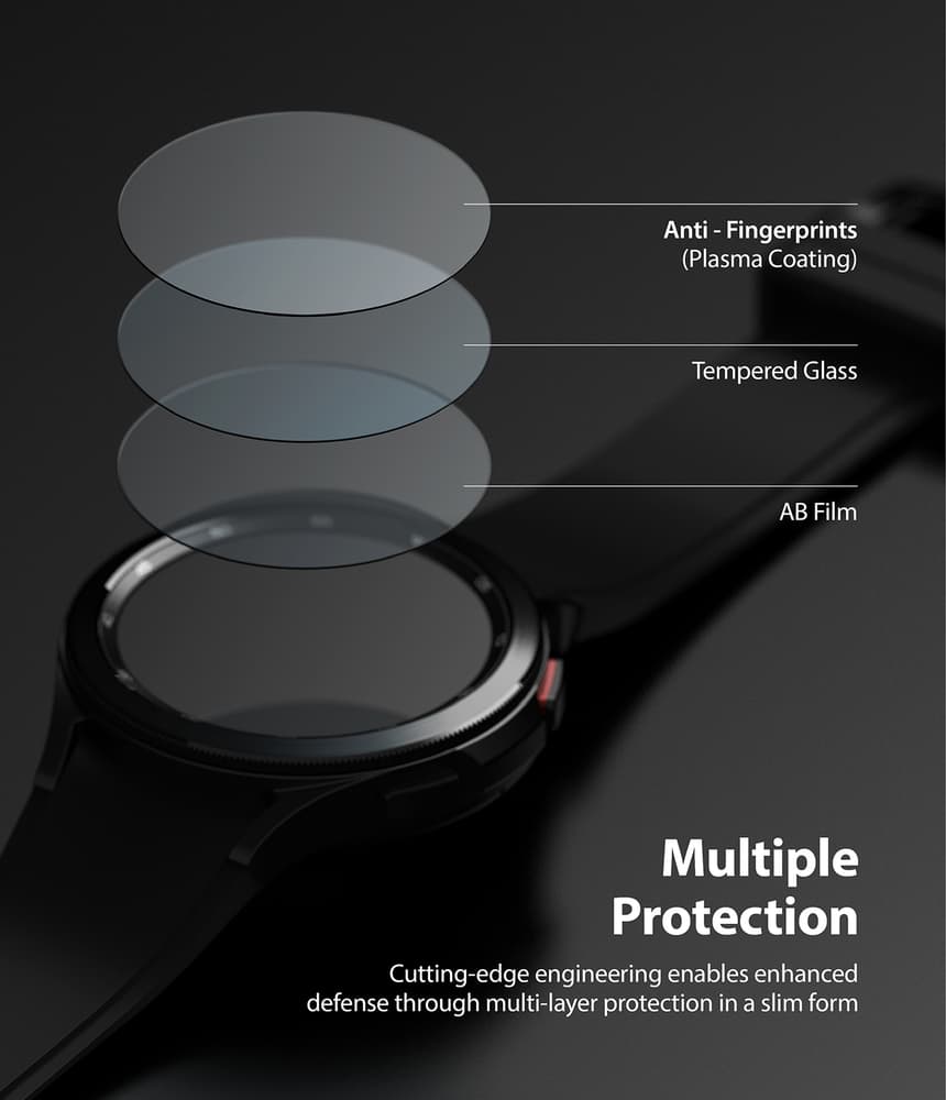 Ringke IDGL 4pcs Tempered Glass for Samsung Galaxy Watch 4 Classic 42mm on a Rake (G4as055) 5