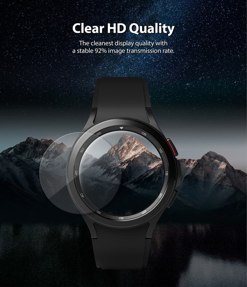 Ringke IDGL 4pcs Tempered Glass for Samsung Galaxy Watch 4 Classic 42mm on a Rake (G4as055) 6