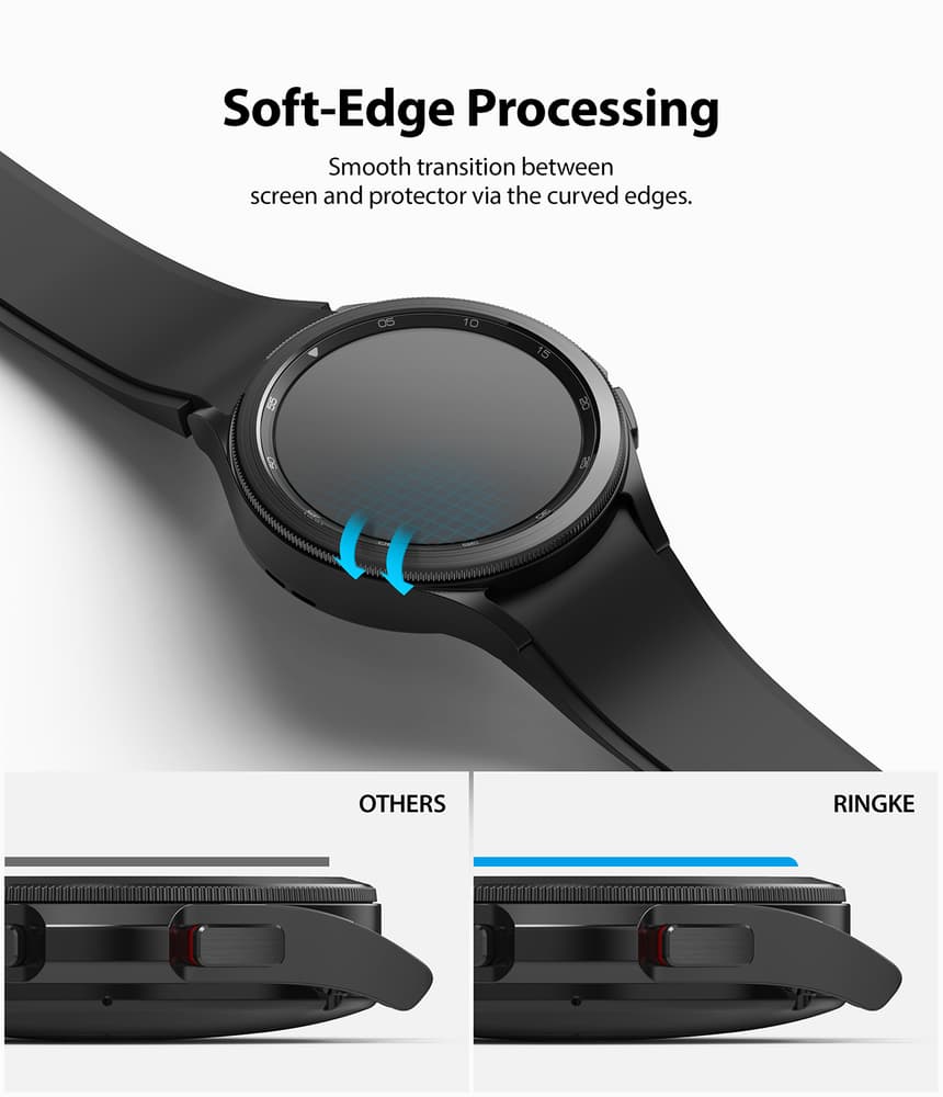 Ringke IDGL 4pcs Tempered Glass for Samsung Galaxy Watch 4 Classic 42mm on a Rake (G4as055) 7