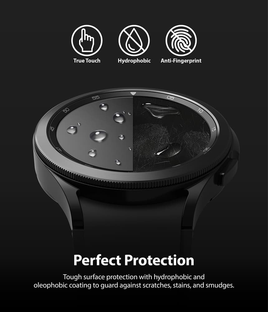 Ringke IDGL 4pcs Tempered Glass for Samsung Galaxy Watch 4 Classic 42mm on a Rake (G4as055) 8