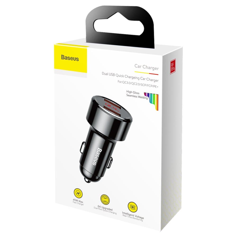 Baseus Magic Series Dual QC - Quick Charge 3.0 2x USB 45W 6A car charger black (CCMLC20A-01) 18