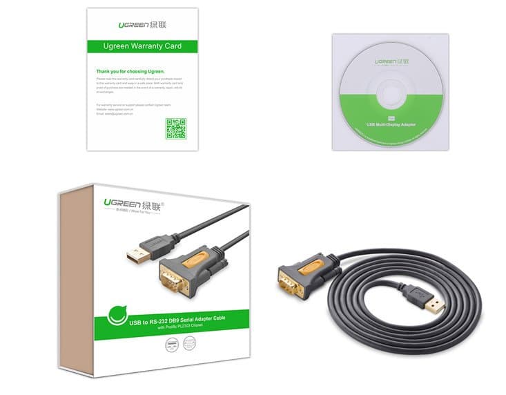 Ugreen USB - RS-232 (male) adapter cable 2 m black (CR104 20222) 13