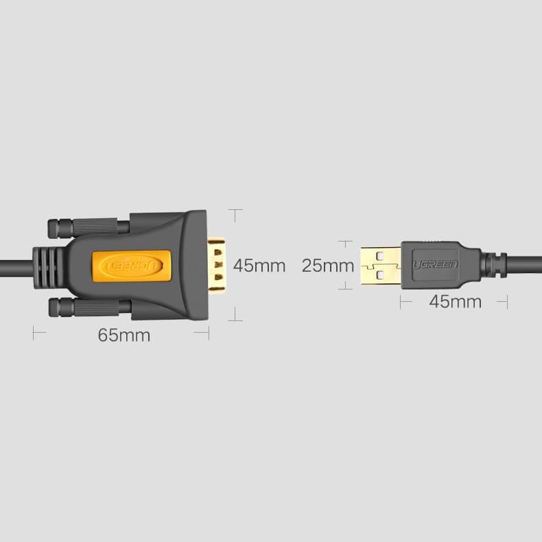 Ugreen USB - RS-232 (male) adapter cable 2 m black (CR104 20222) 4