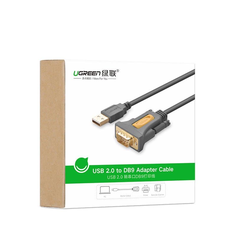 Ugreen USB - RS-232 (male) adapter cable 2 m black (CR104 20222) 5