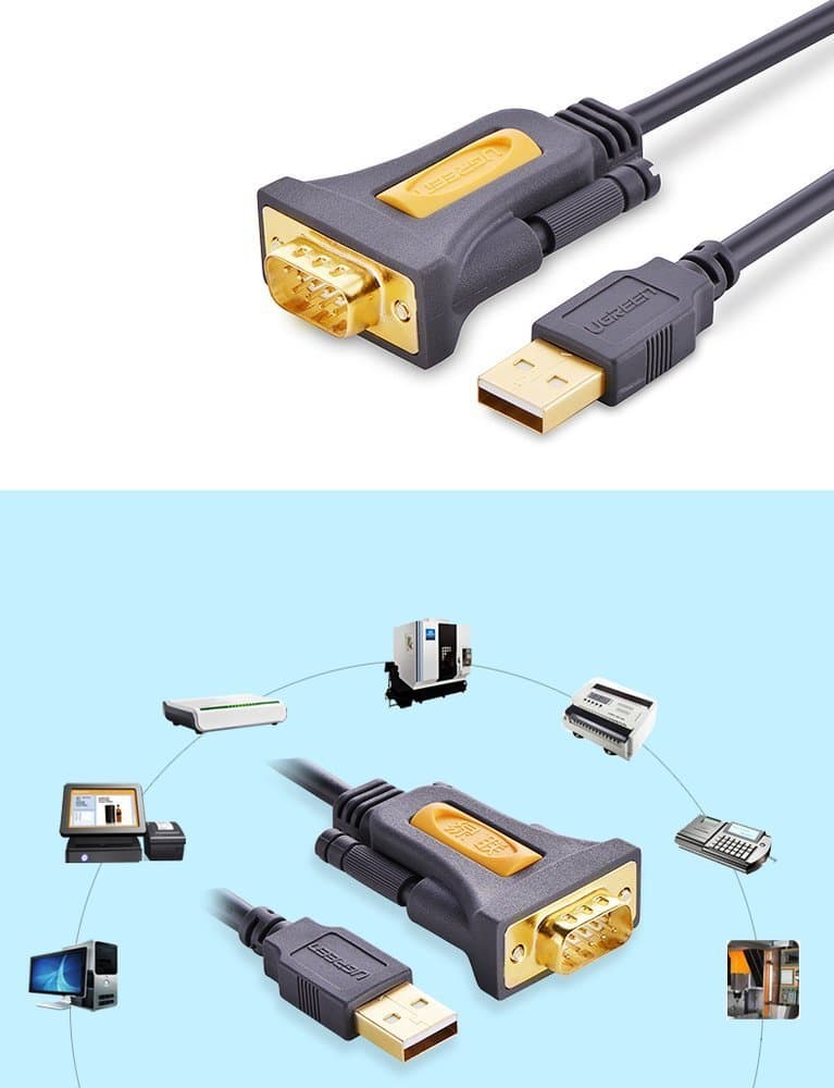 Ugreen USB - RS-232 (male) adapter cable 2 m black (CR104 20222) 8