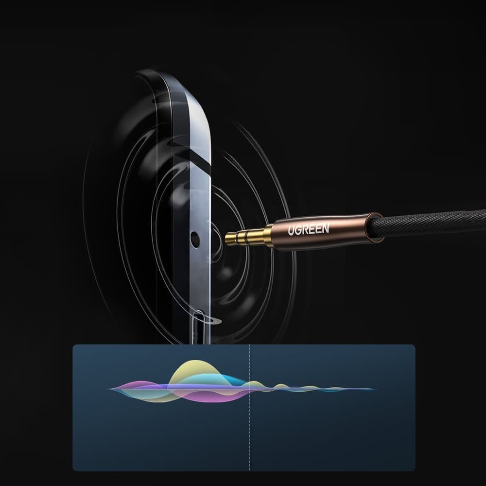 Ugreen cable audio cable 3.5 mm mini jack - 2xRCA (female) 25 cm black (AV194 50129) 2