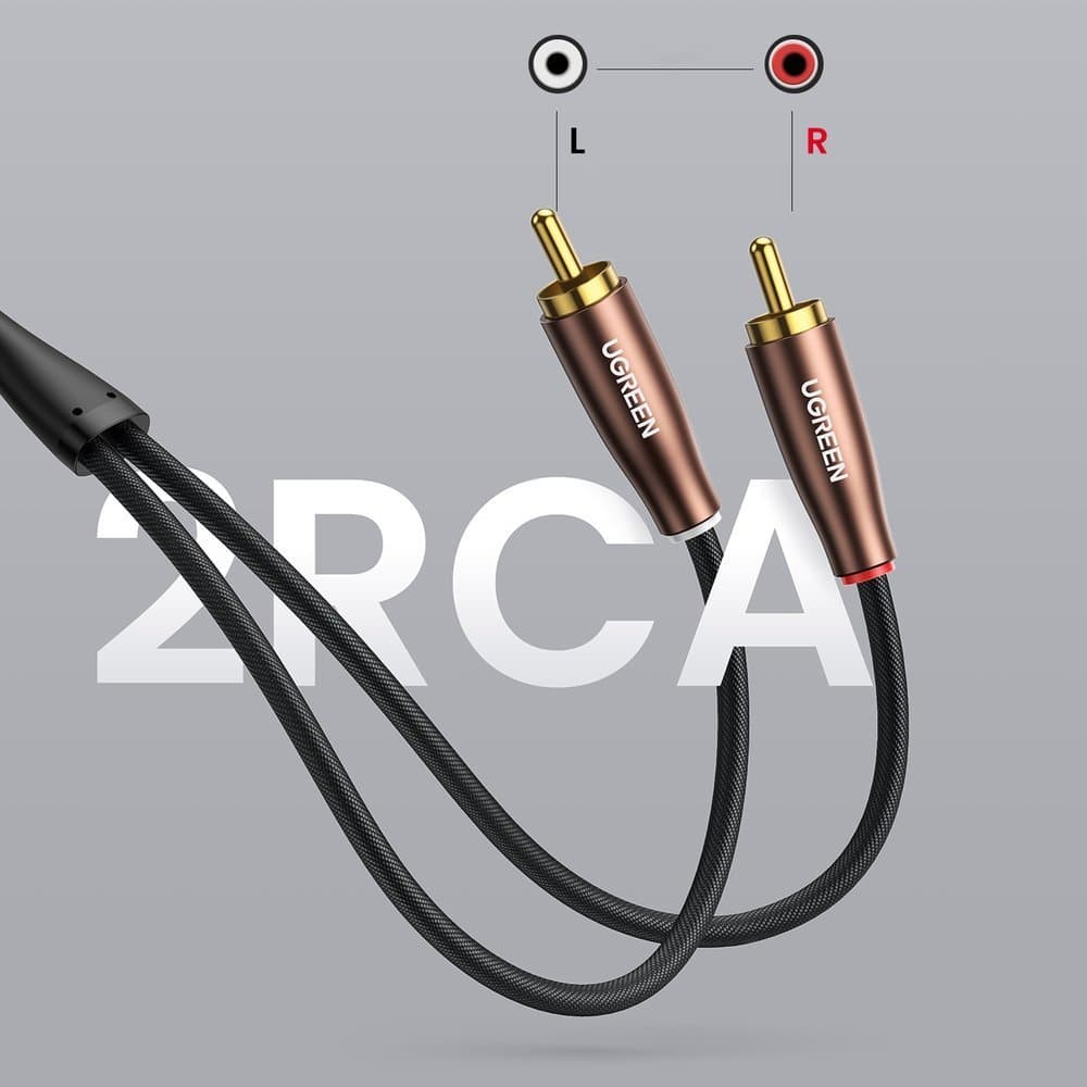 Ugreen stereo audio cable 2xRCA 3m brown (AV199 50135) 2