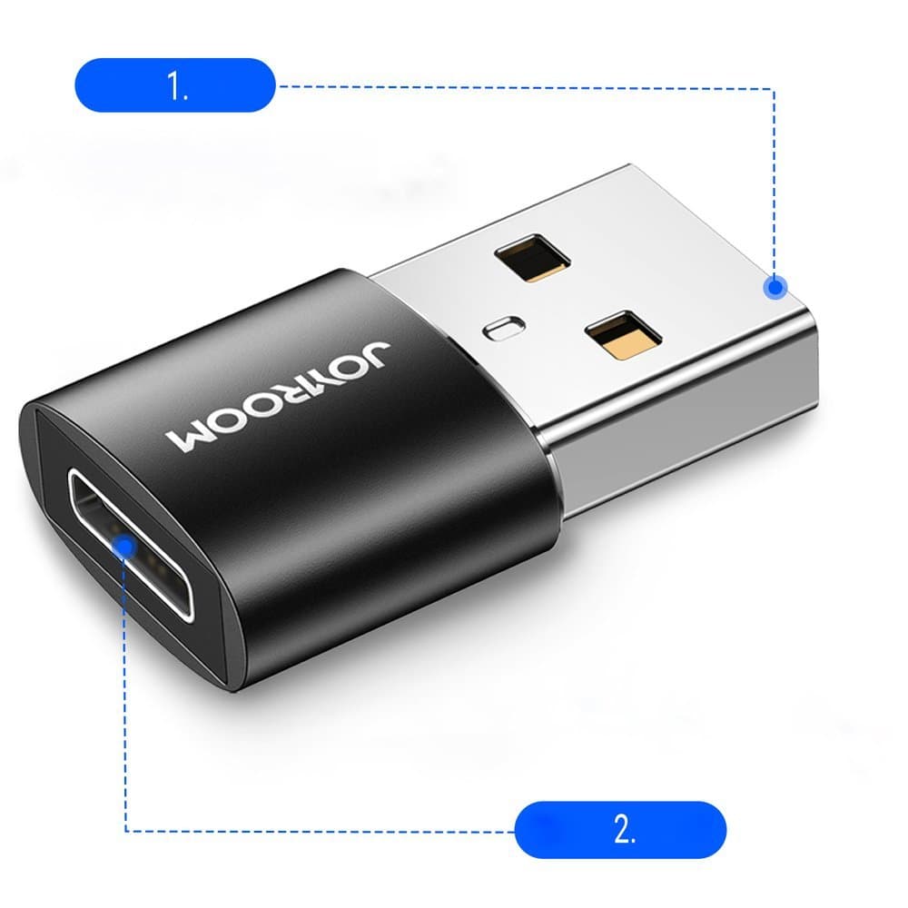 Joyroom adapter USB Type C (female) to USB (male) adapter black (S-H152 Black) 8