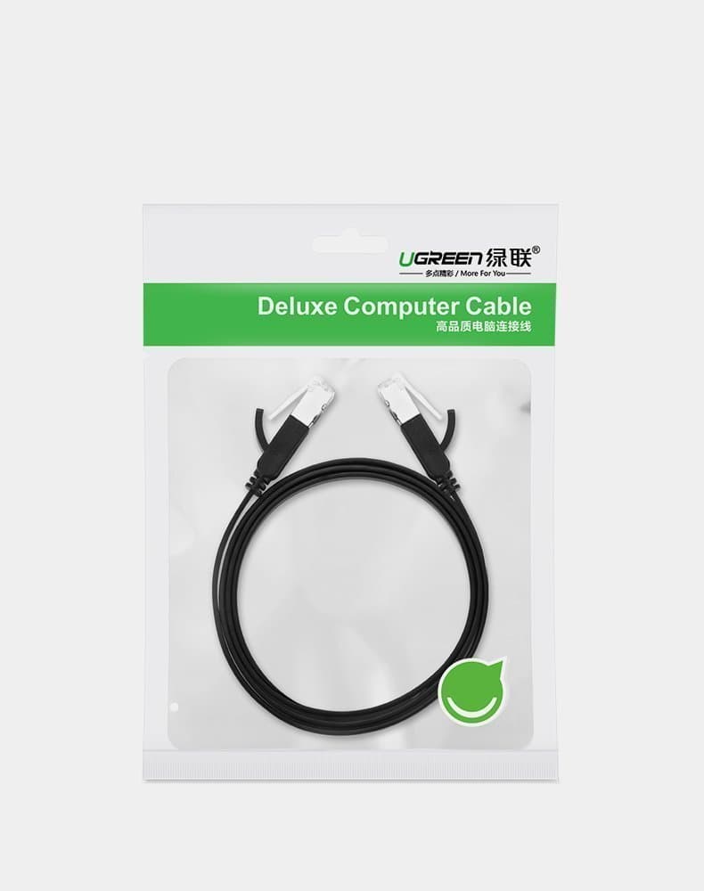 Ugreen Flat Καλώδιο Internet Network Καλώδιο Ethernet Patchcord RJ45 Cat 6 UTP 1000Mbps 1m Μαύρο (NW101 50184) 5