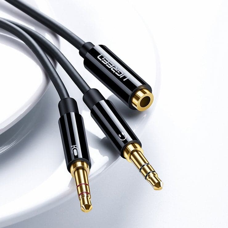 Ugreen AUX splitter cable 3.5 mm mini jack (female) - 2x 3.5 mm mini jack (male - microphone and headphones) black (AV140 20899) 9