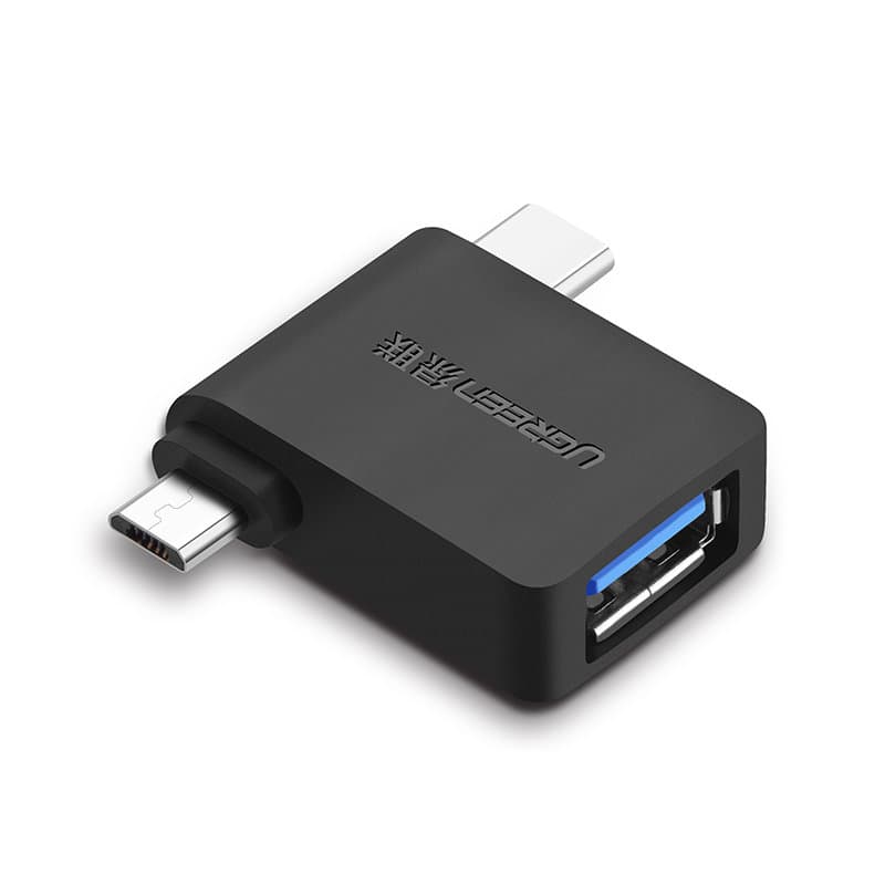 Ugreen adapter OTG USB USB 3.2 Gen 1 (5Gbps) - USB Type C / micro USB Μαύρο (30453)