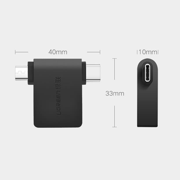 Ugreen adapter OTG USB USB 3.2 Gen 1 (5Gbps) - USB Type C / micro USB Μαύρο (30453) 13