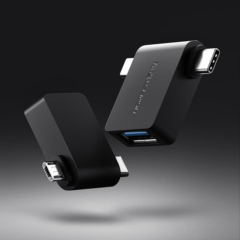 Ugreen adapter OTG USB USB 3.2 Gen 1 (5Gbps) - USB Type C / micro USB Μαύρο (30453) 2