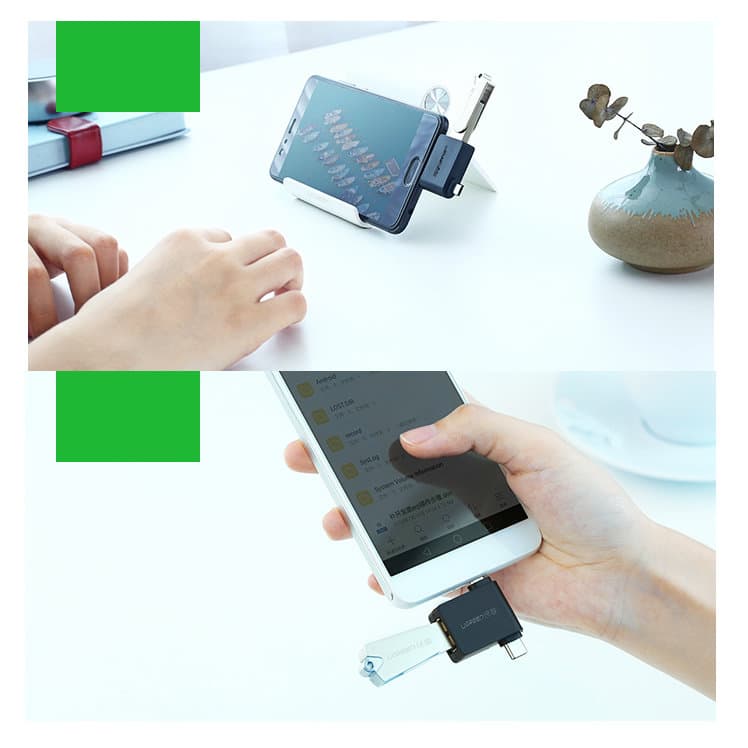 Ugreen adapter OTG USB USB 3.2 Gen 1 (5Gbps) - USB Type C / micro USB Μαύρο (30453) 3