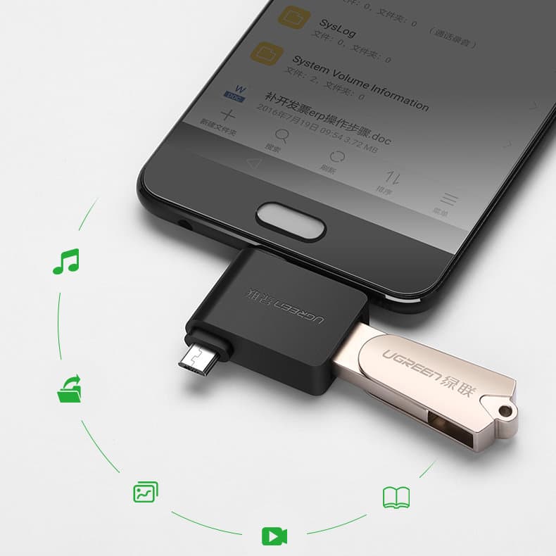 Ugreen adapter OTG USB USB 3.2 Gen 1 (5Gbps) - USB Type C / micro USB Μαύρο (30453) 9