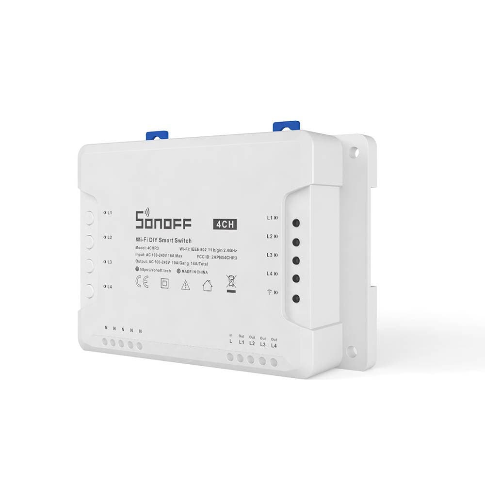 Sonoff 4CH R3 Smart Ενδιάμεσος Διακόπτης Wi-Fi, Λευκός 2