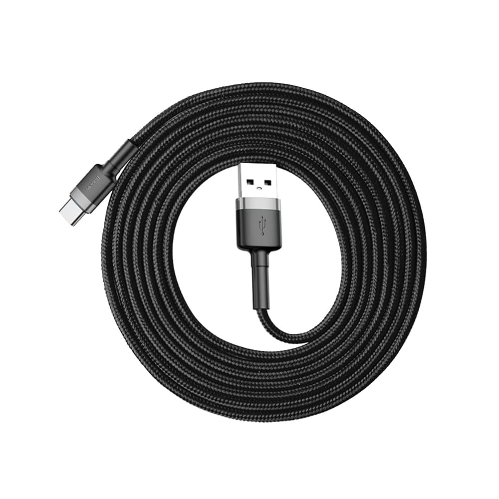 Baseus Cafule Καλώδιο durable nylon cable USB / USB-C QC3.0 2A 2M Μαύρο-Γκρί (CATKLF-CG1) 8
