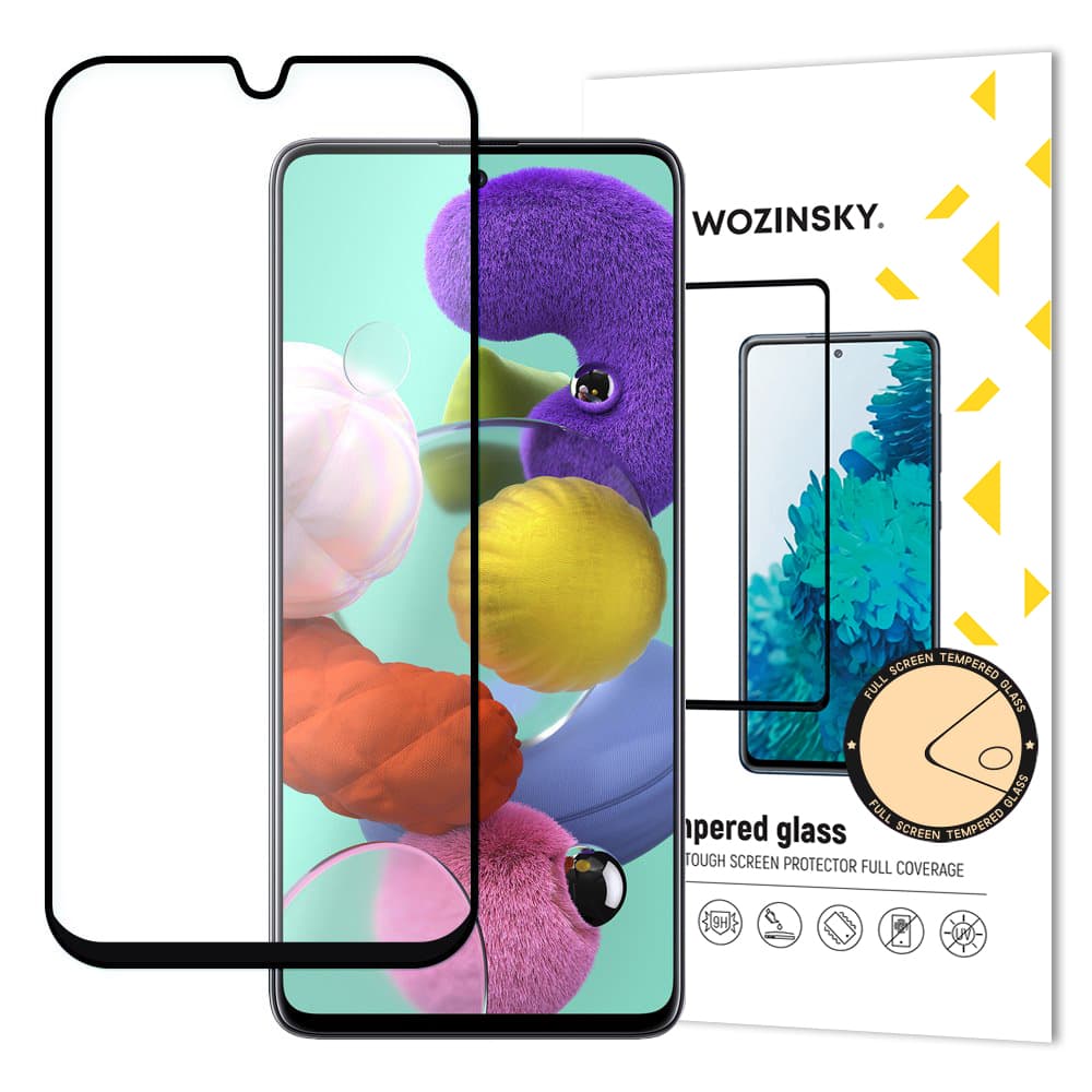 Wozinsky Tempered Glass Full Glue Super Tough Screen Protector Full Coveraged with Frame Case Friendly for Samsung Galaxy A71 / Galaxy Note 10 Lite black