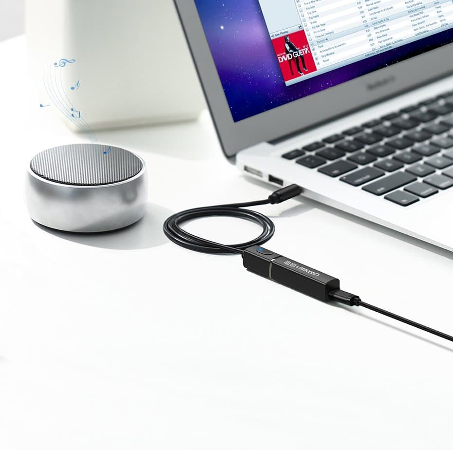 Ugreen Bluetooth 5.0 transmitter wireless audio adapter 3.5 mm mini jack Μαύρο (40761 CM107) 6