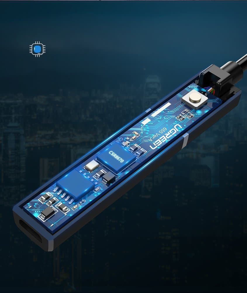 Ugreen Bluetooth 5.0 transmitter wireless audio adapter 3.5 mm mini jack Μαύρο (40761 CM107) 9