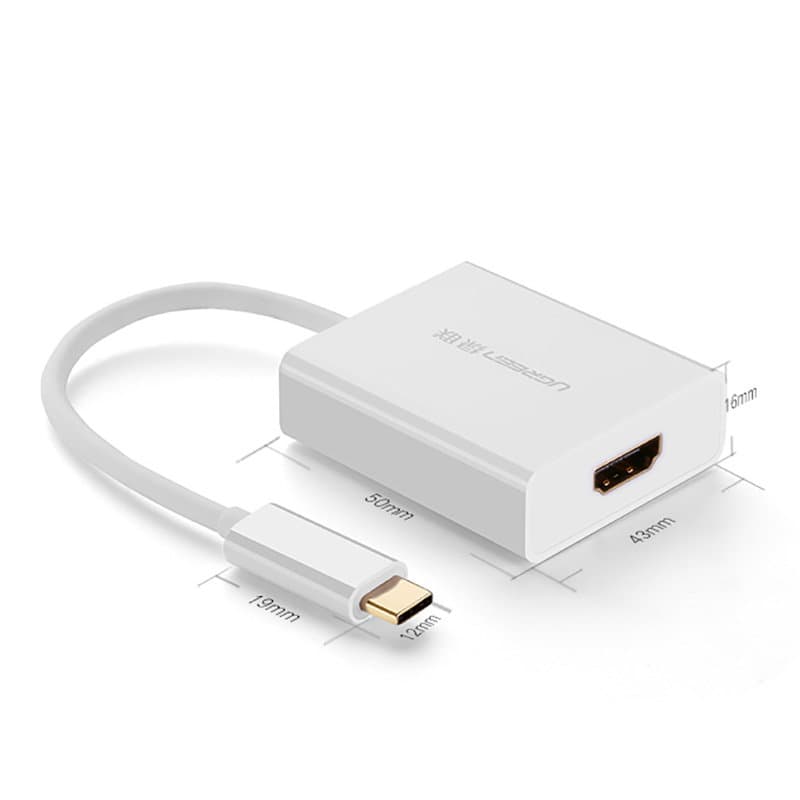 Ugreen adapter USB Type C (male) - HDMI (female) white (40273) 8