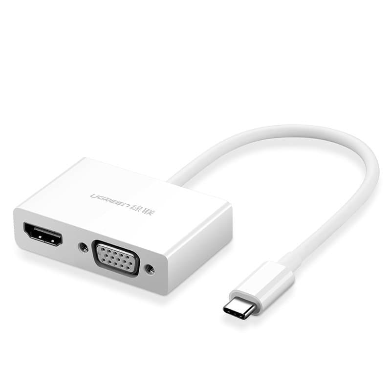 Ugreen adapter video converter USB Type C - HDMI / VGA Λευκό (MM123)