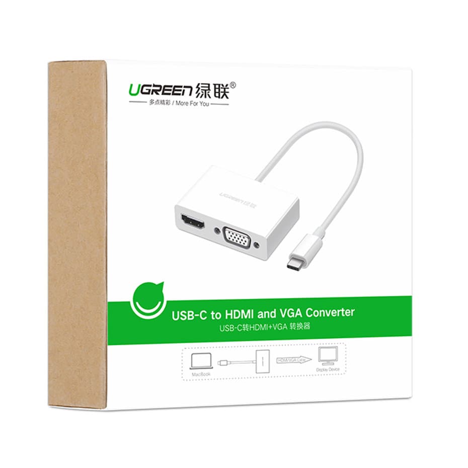 Ugreen adapter video converter USB Type C - HDMI / VGA Λευκό (MM123) 5