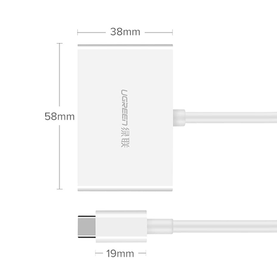 Ugreen adapter video converter USB Type C - HDMI / VGA Λευκό (MM123) 10