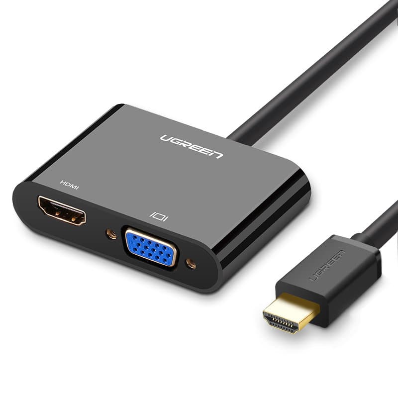 Ugreen adapter converter HDMI - VGA / HDMI + mini jack 3.5mm Μαύρο (CM101)