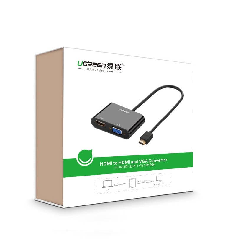Ugreen adapter converter HDMI - VGA / HDMI + mini jack 3.5mm Μαύρο (CM101) 5