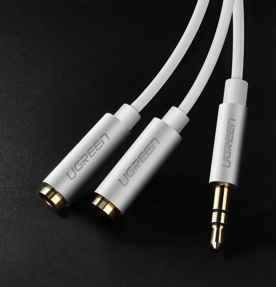 Ugreen cable 3.5 mm headphone splitter mini jack AUX 20cm (2 x audio output) silver (10532) 7