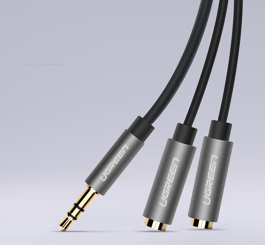 Ugreen cable 3.5 mm headphone splitter mini jack AUX 20cm (2 x audio output) silver (10532) 8
