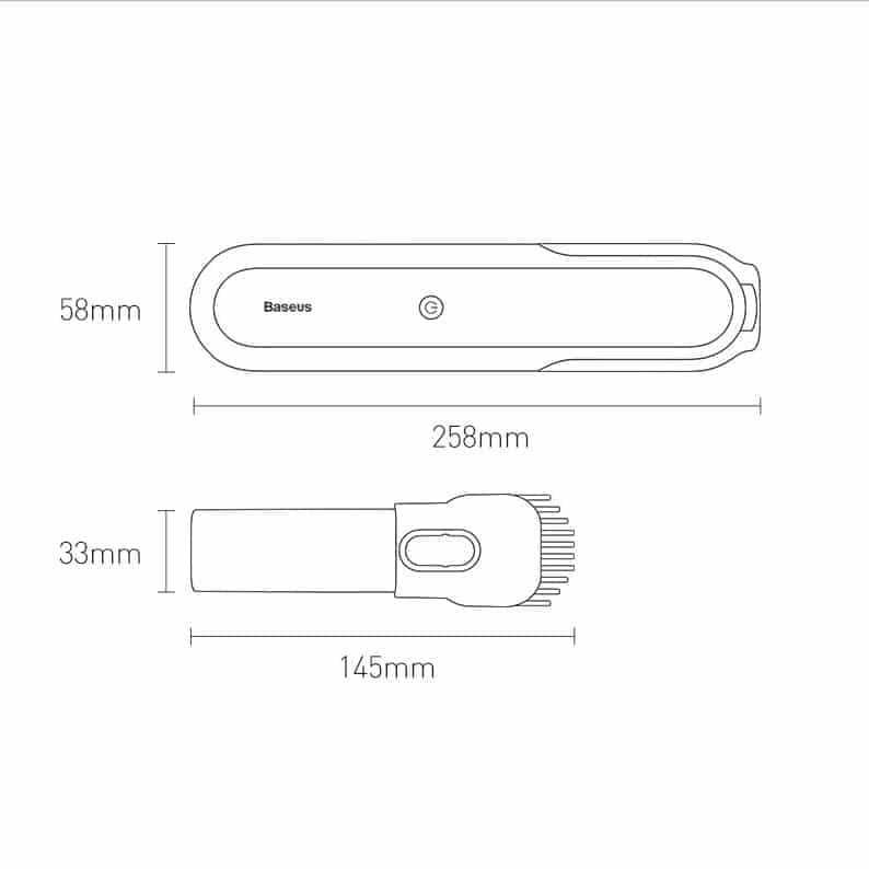 Baseus A1 mini wireless car vacuum cleaner 4000Pa, 30W black (VCAQ010001) 24