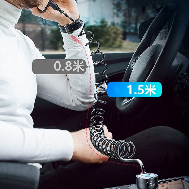 Joyroom fast car charger 3 in 1 with Lightning cable 1.5m 45W black (JR-CL08) 2