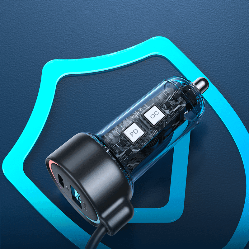 Joyroom fast car charger 3 in 1 with Lightning cable 1.5m 45W black (JR-CL08) 7