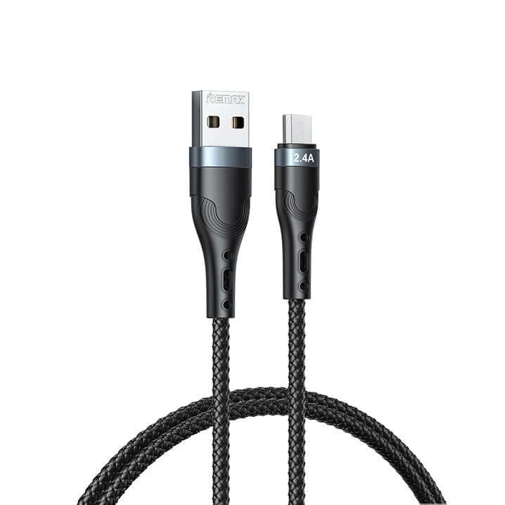 Remax USB cable - micro USB for charging and data transmission 2.4A 1m (Μαύρο) (RC-C006)