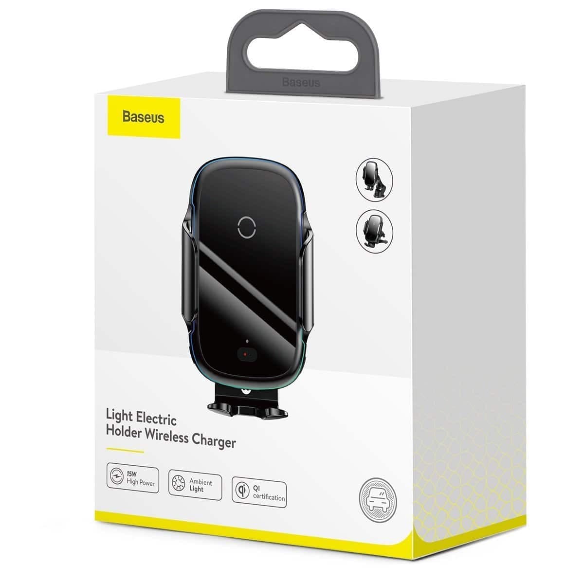 Baseus Light Electric Car Holder with Qi inductive charger (Black) 6
