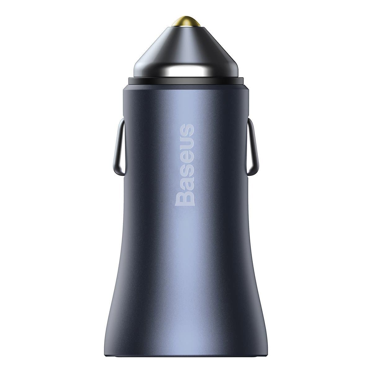 Baseus Golden Contactor Pro car charger, 2x USB, 40W + cable USB to USB-C 1m (gray) 3