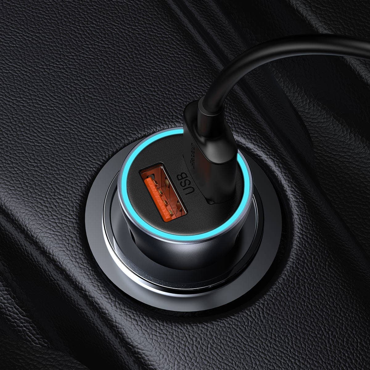 Baseus Golden Contactor Pro car charger, 2x USB, 40W + cable USB to USB-C 1m (gray) 10