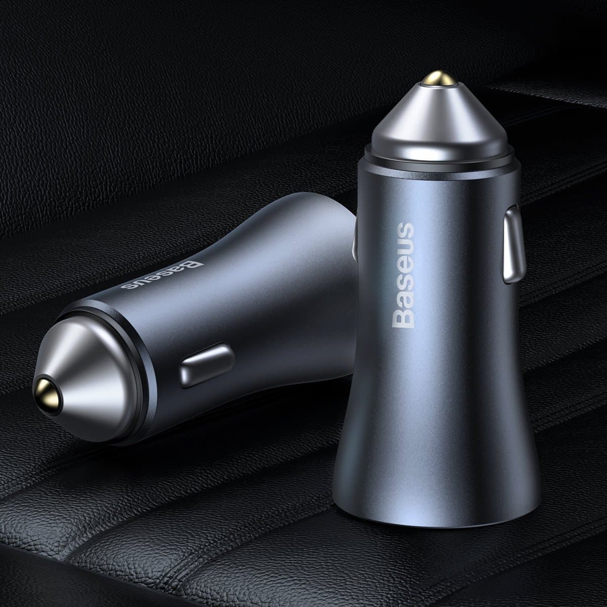 Baseus Golden Contactor Pro car charger, 2x USB, 40W + cable USB to USB-C 1m (gray) 8