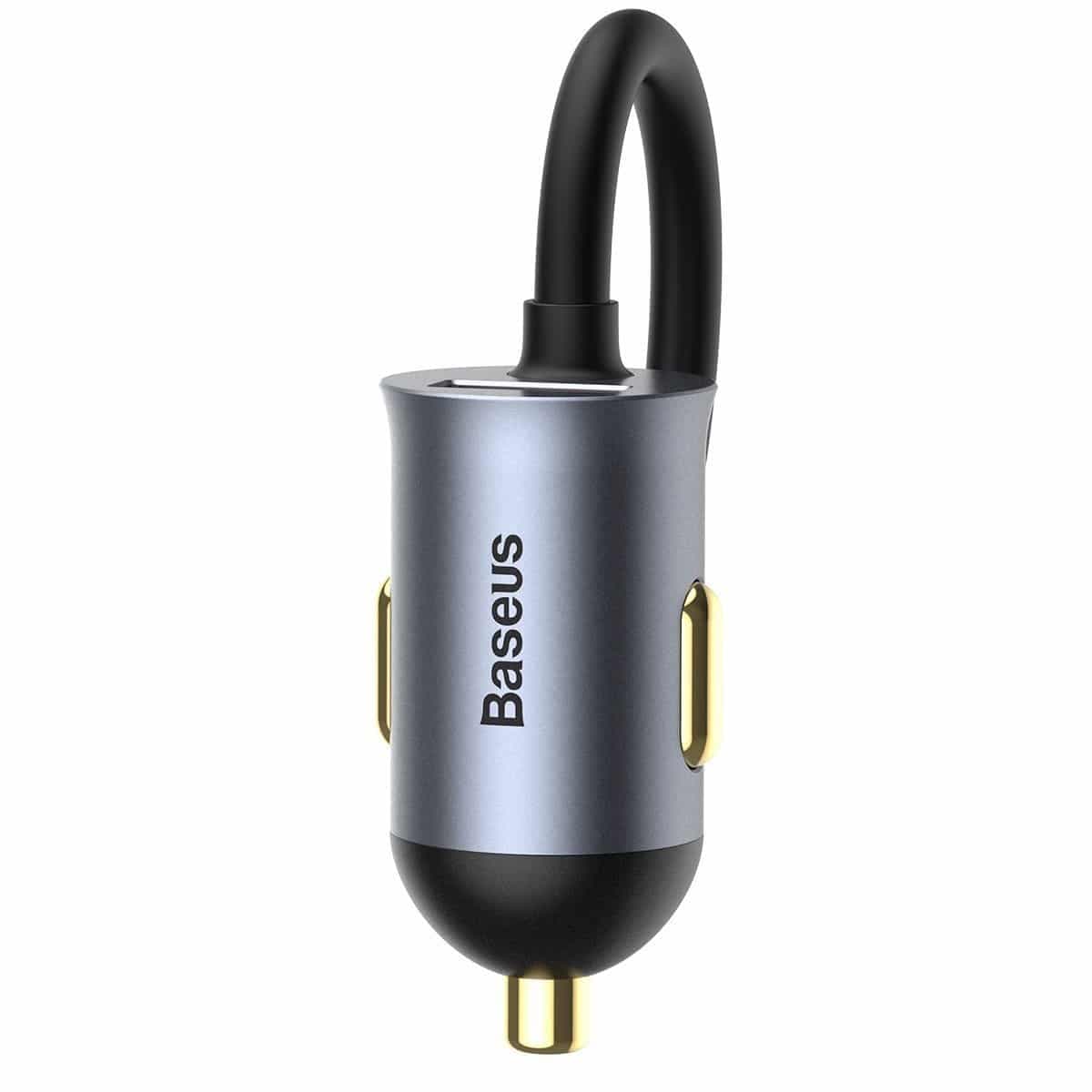 Baseus Share Together car charger with extension cord, 3x USB, USB-C, 120W (gray) 6
