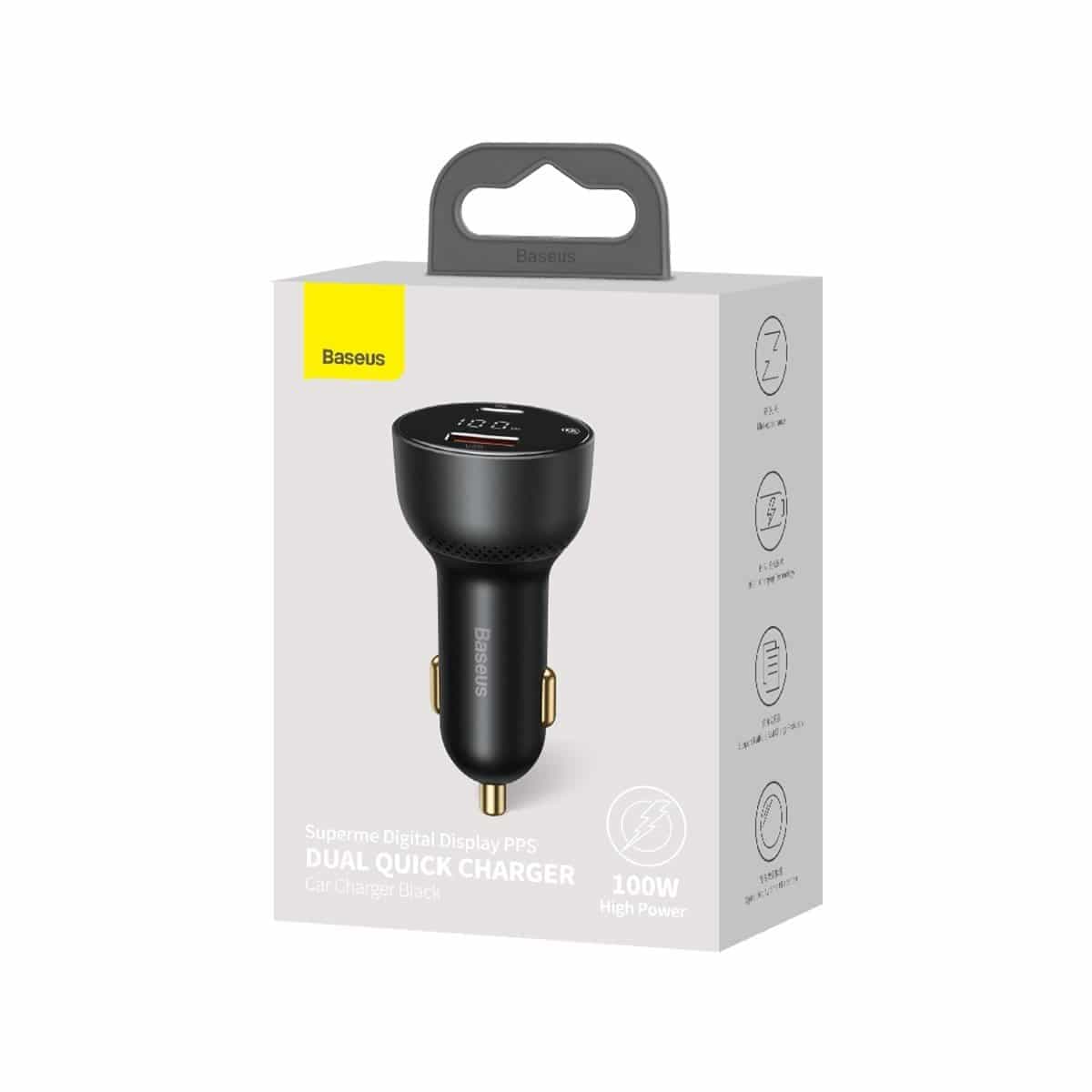 Baseus Superme Car charger, USB, USB-C, 100W (black) 6