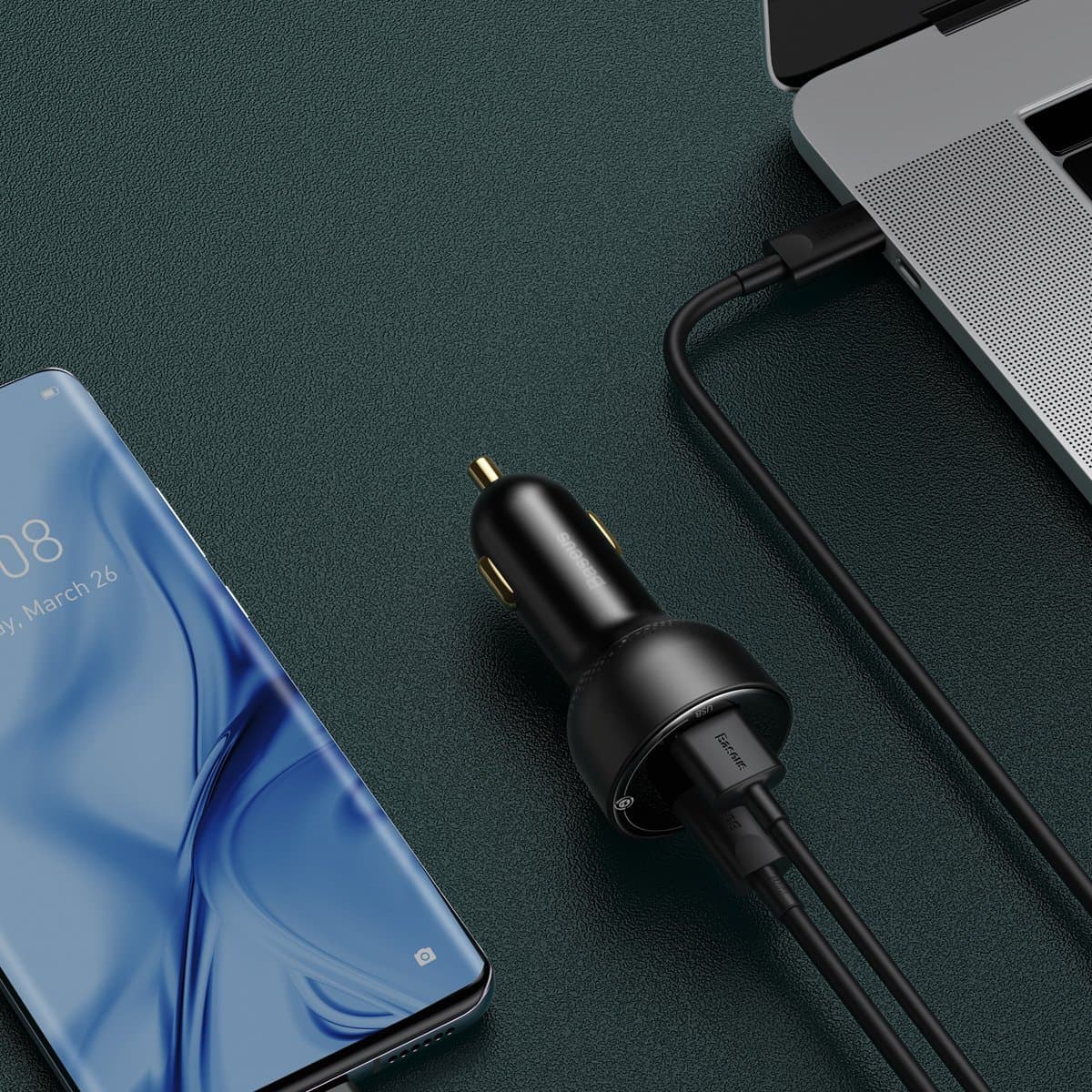 Baseus Superme Car charger, USB, USB-C, 100W (black) 8