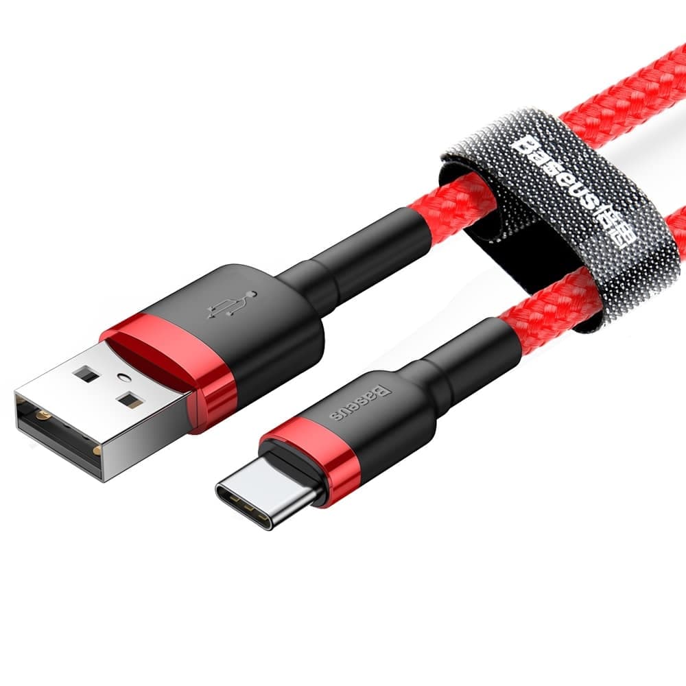 Baseus Cafule Καλώδιο durable nylon cable USB / USB-C QC3.0 2A 2M Κόκκινο (CATKLF-C09) 3