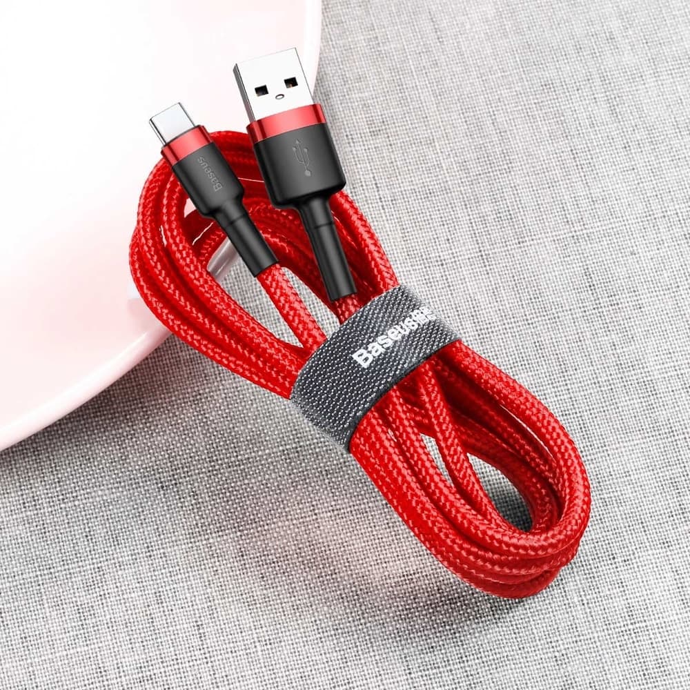 Baseus Cafule Καλώδιο durable nylon cable USB / USB-C QC3.0 2A 2M Κόκκινο (CATKLF-C09) 4