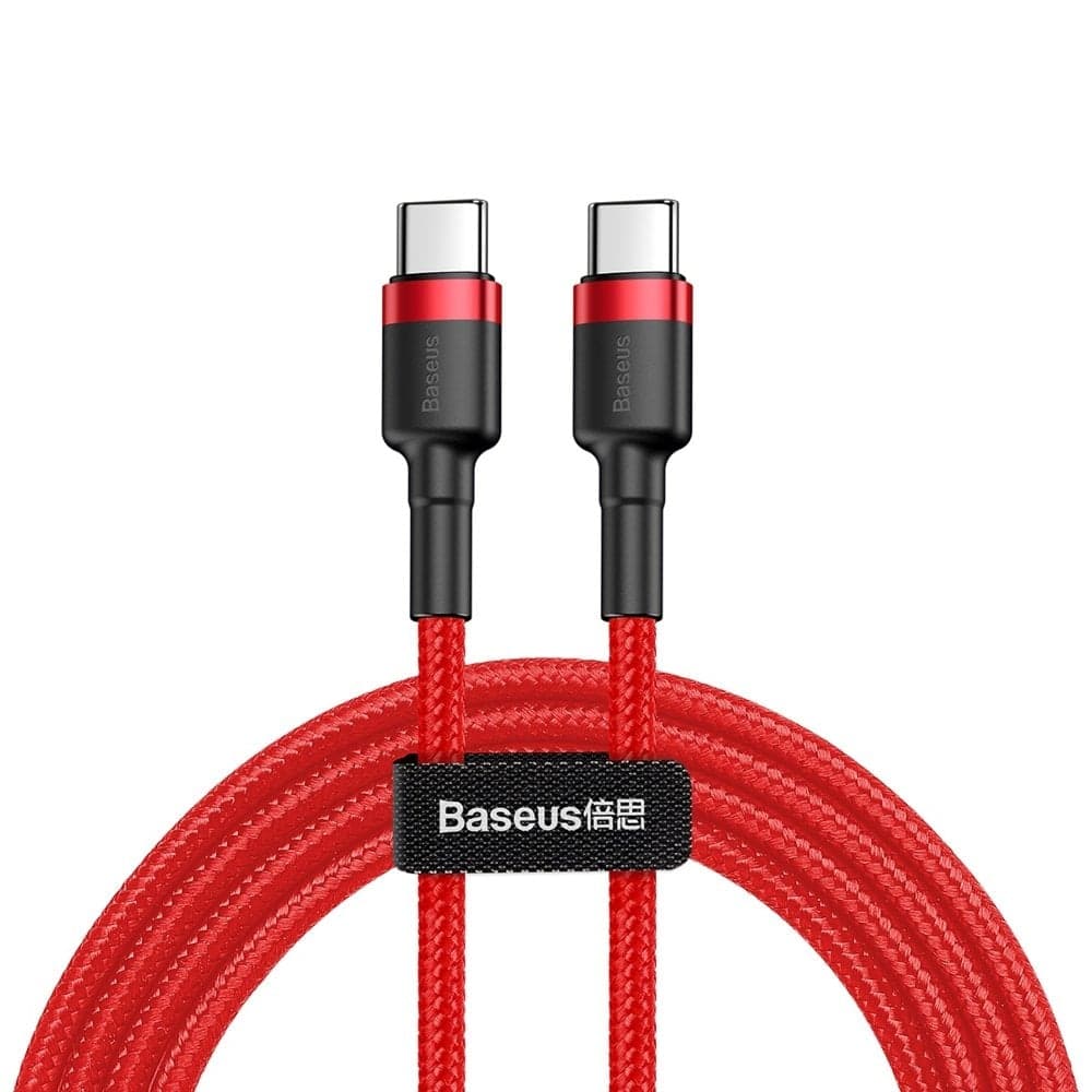 Baseus Cafule Καλώδιο Durable Nylon Cord USB-C PD / USB-C PD PD2.0 60W 20V 3A QC3.0 2M Κόκκινο (CATKLF-H09)