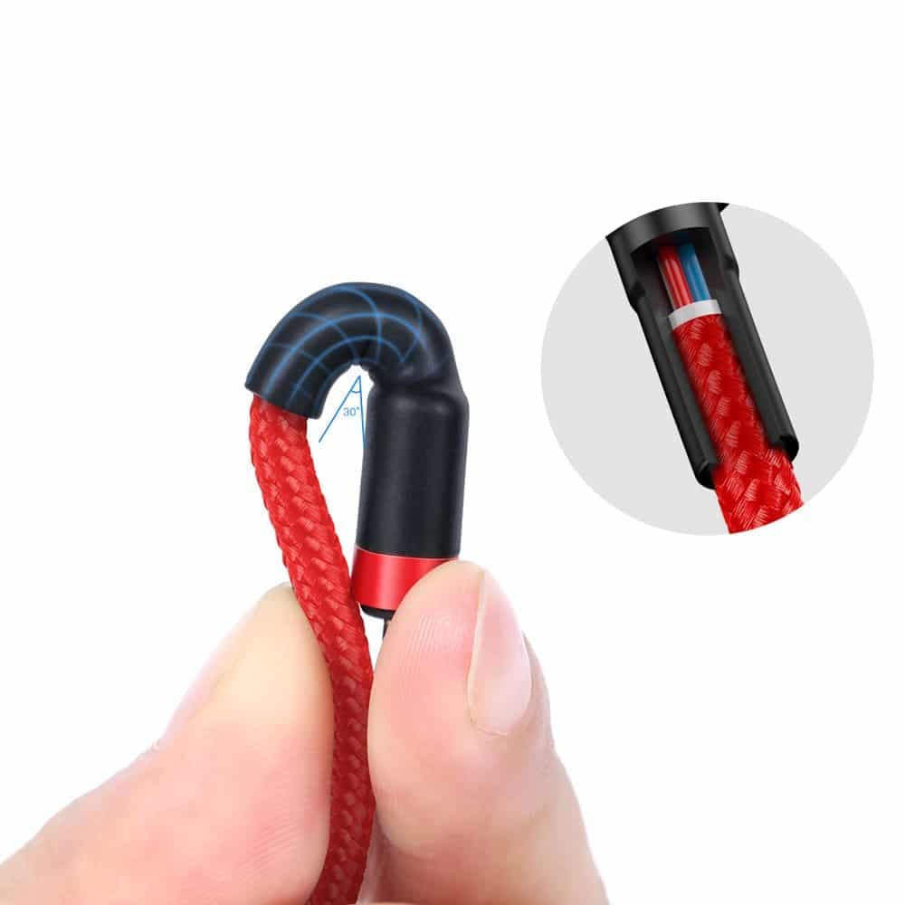 Baseus Cafule Καλώδιο Durable Nylon Cord USB-C PD / USB-C PD PD2.0 60W 20V 3A QC3.0 2M Κόκκινο (CATKLF-H09) 11