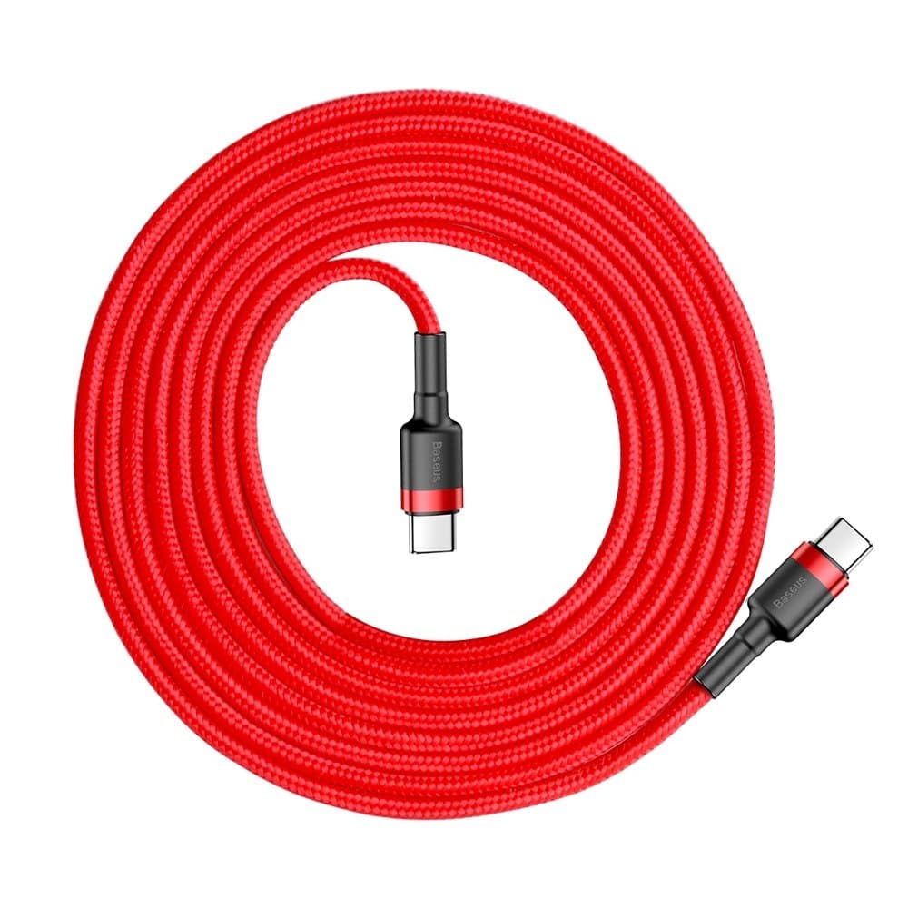 Baseus Cafule Καλώδιο Durable Nylon Cord USB-C PD / USB-C PD PD2.0 60W 20V 3A QC3.0 2M Κόκκινο (CATKLF-H09) 2